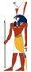 Horus was often the ancient Egyptians' national patron god. He was usually depicted as a falcon-headed man wearing the pschent, a red and white crown, as a symbol of kingship over the entire kingdom of Egypt.